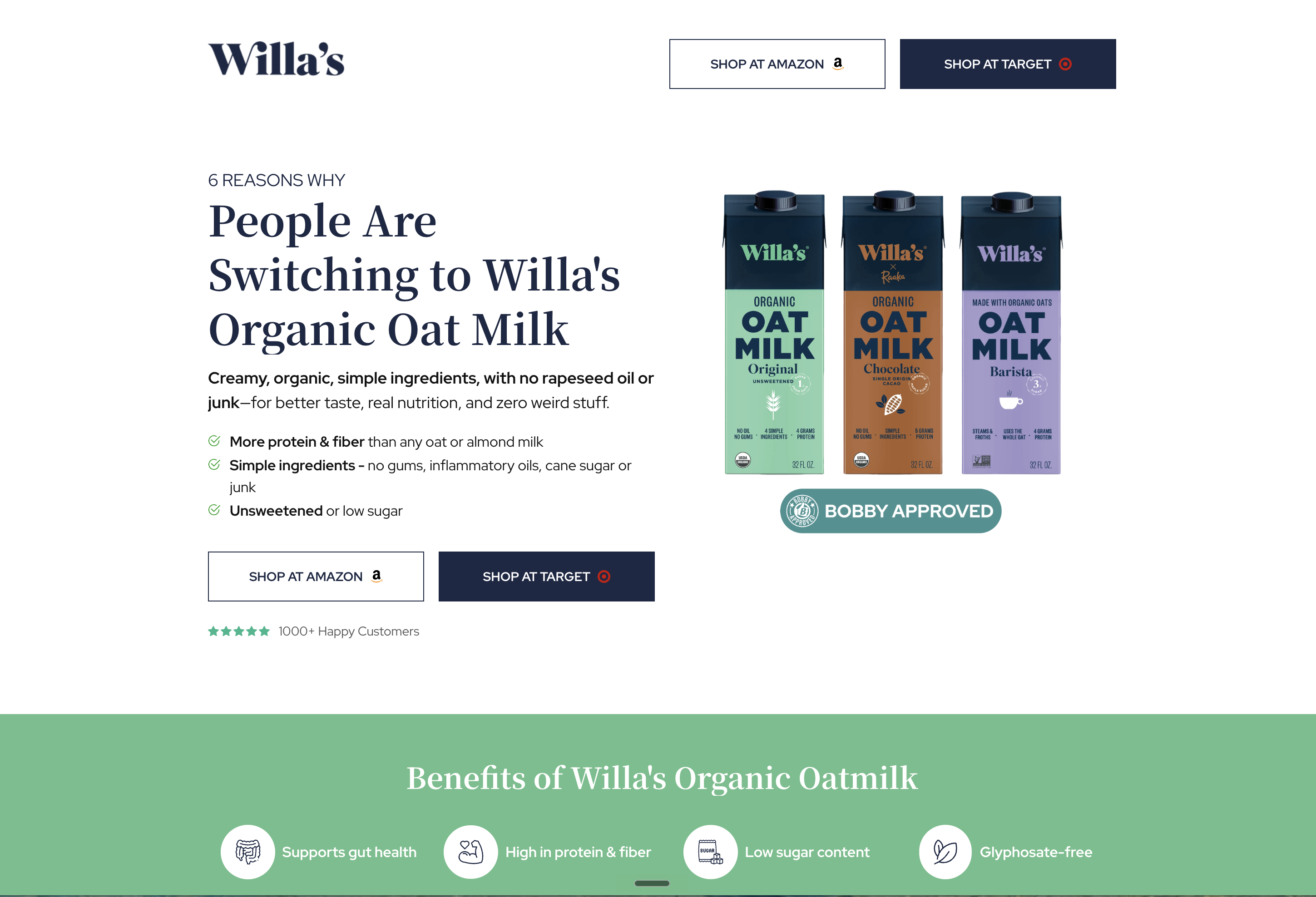 Willa's paid-traffic pre-sell landing page