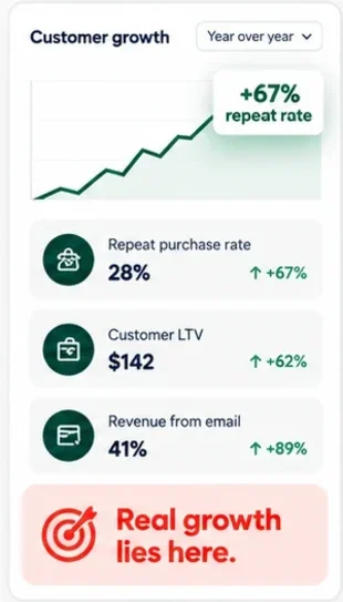 Illustrative customer growth dashboard, not GoNanas performance data